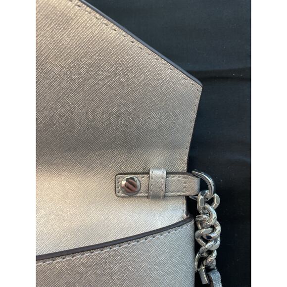 Michael Kors Jet Set Leather Clutch & Wallet. Silver. Set of 2. New No Tags. - Picture 10 of 12